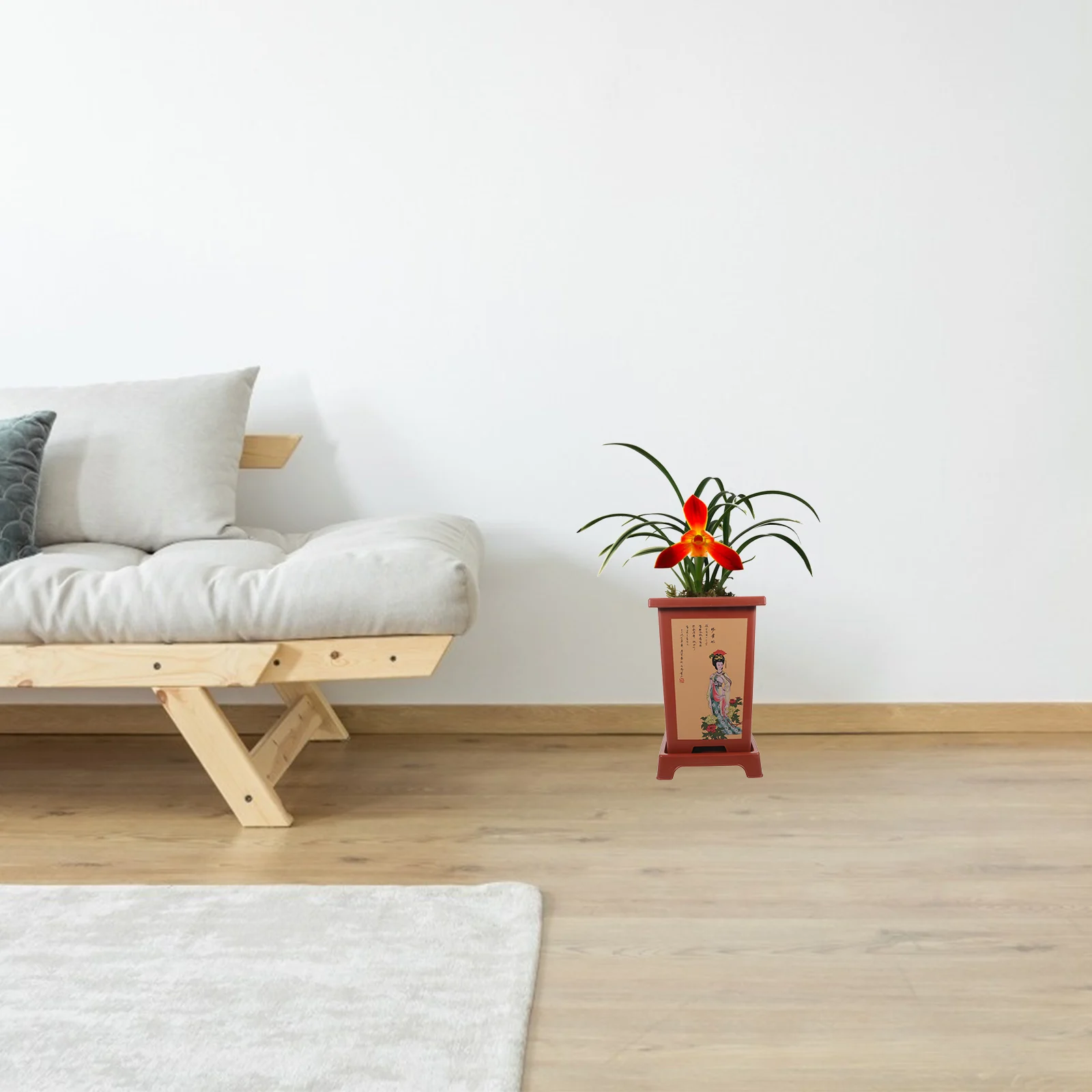 

1Set Resin Orchid Planting Pot Simple Design Flower Nursery Pot Breathable Drainage Indoor Planter for Household Plants