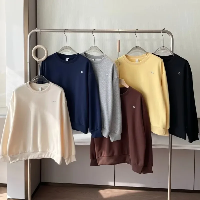 Women's Spring Long Sleeve Pullover Casual Fashion Sweatshirt with Letter Design Loose round Neck Hoodie Sports Top