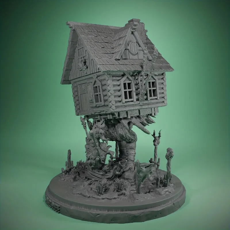 Capanna di Baba Yaga in miniatura in resina dipinta a mano - Perfetta per giochi da tavolo e decorazioni per sala giochi, miniature in resina, regali giocattolo modello