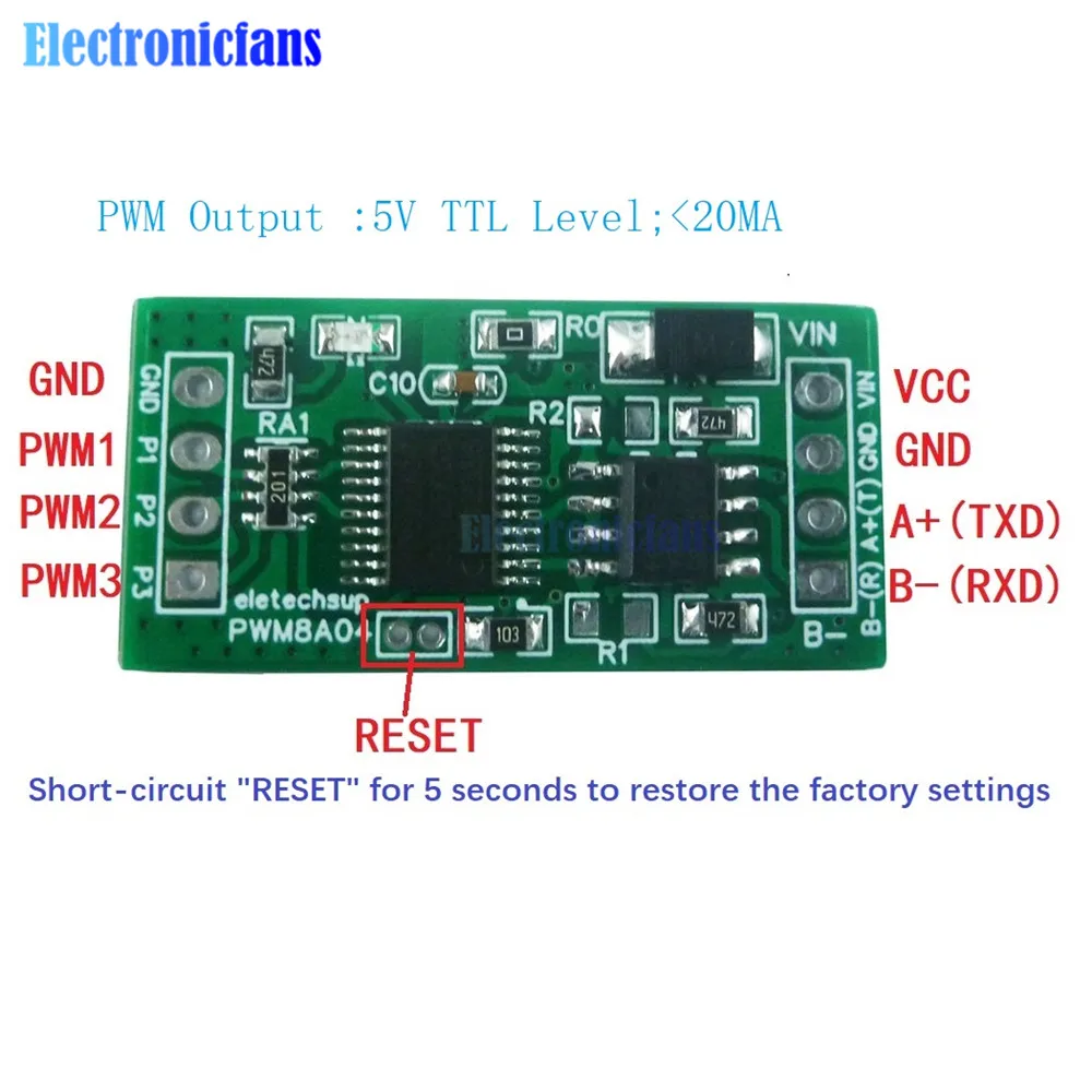 3 Ch 1Hz-20kHz PWM onda quadra generatore di impulsi modulo Duty Cycle frequenza regolabile RS485/TTL232 interfaccia Modbus RTU Board