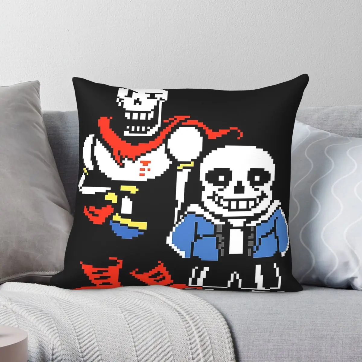 Sans And Papyrus Undertale Square Pillowcase Polyester Linen Velvet Pattern Zip Decorative Pillow Case Sofa Cushion Cover