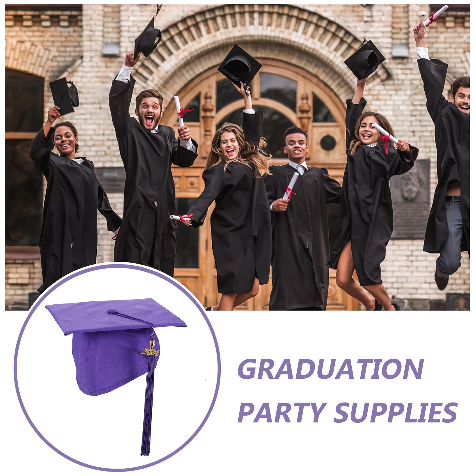 

Graduation Cap Polyester Elastic Hat For Adults Diy Grad Caps Party Favors School Ceremony Decor Graduation Supplies
