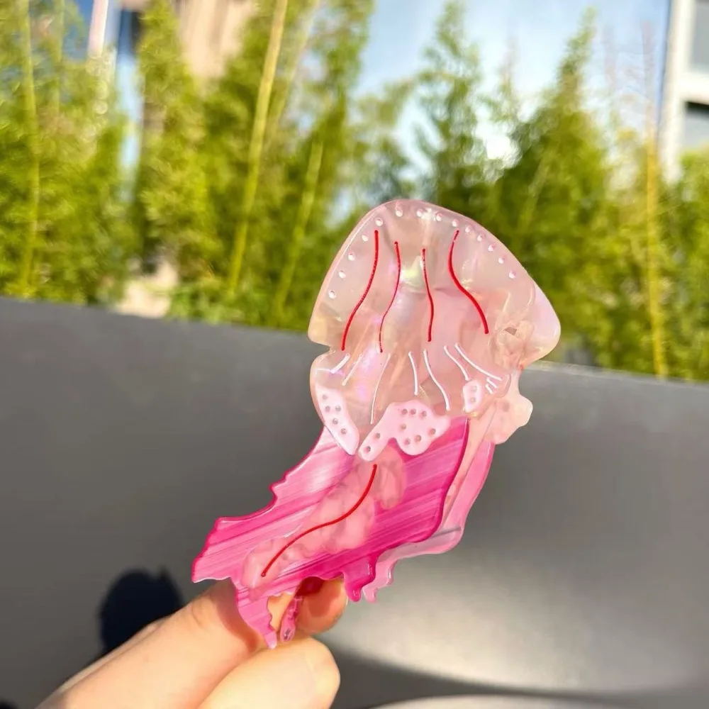 

Fashion Korean Style Jellyfish Hair Claw Acetic Acid Sweet Cartoon Animal Hair Clip Creative Colorful Cute Shark Clip Headdress