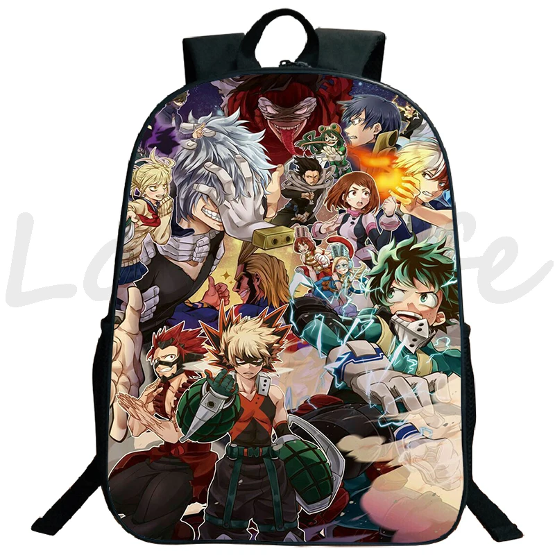 Japan Anime My Hero Academia 6 Backpack Boys Girls School Bags Kids Cartoon 3D Bookbag Students Zipper Bagpacks 16 Inch Mochila