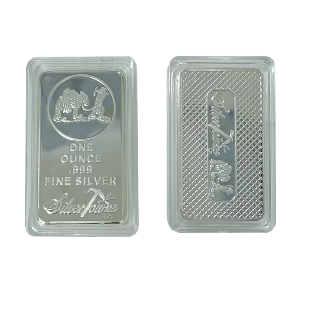 5/10pcs SilverTowne One Ounce .999 Fine Silver Plated Bar Metal Silver Bar Iron Crafts For Home Collection Or Business Gifts