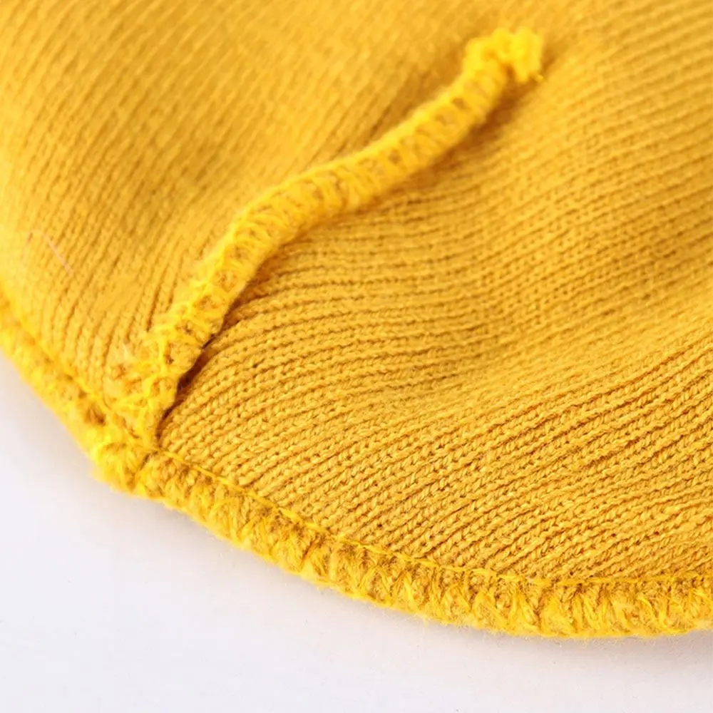 

1-4 Years Cute Soft Beanies Hat Ear Protection Windproof Toddler Crochet Bonnet Solid Color Warm Infant Knitted Cap Outdoors