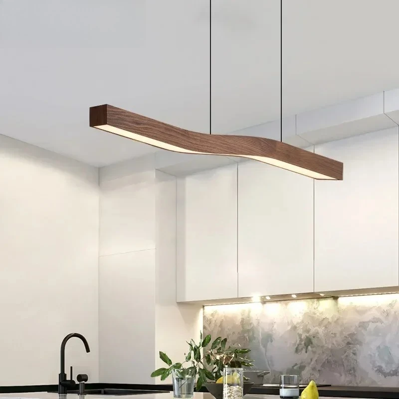 Vintage Stylish Long Linear Simplicity Art Indoor LED Pendant Lights Creative Lustre Lamp for Bedroom Home Decoration Chandelier