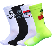 New Black FDJ Cycling Socks UAE Team Non Slip Soccer Socks Cushioned Breathable Running Yoga Basketball Hiking Sports Grip Socks