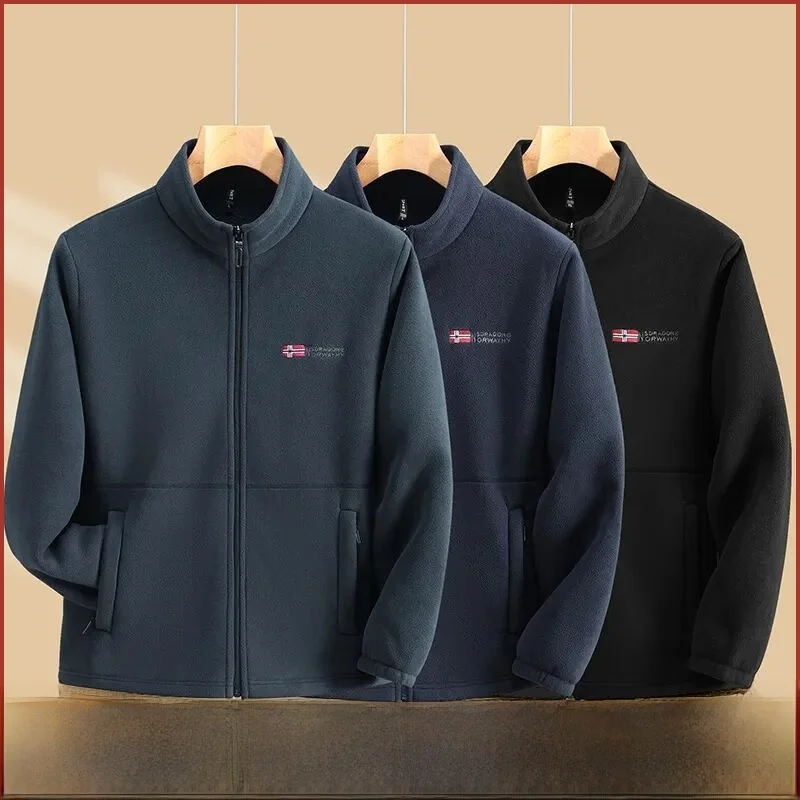 

Nordic Outdoor Thiened Fce Jaet Windproof Warm Stand Collar Multi-ket Coat Youth Casual Sle Stand Fit Autumn W...