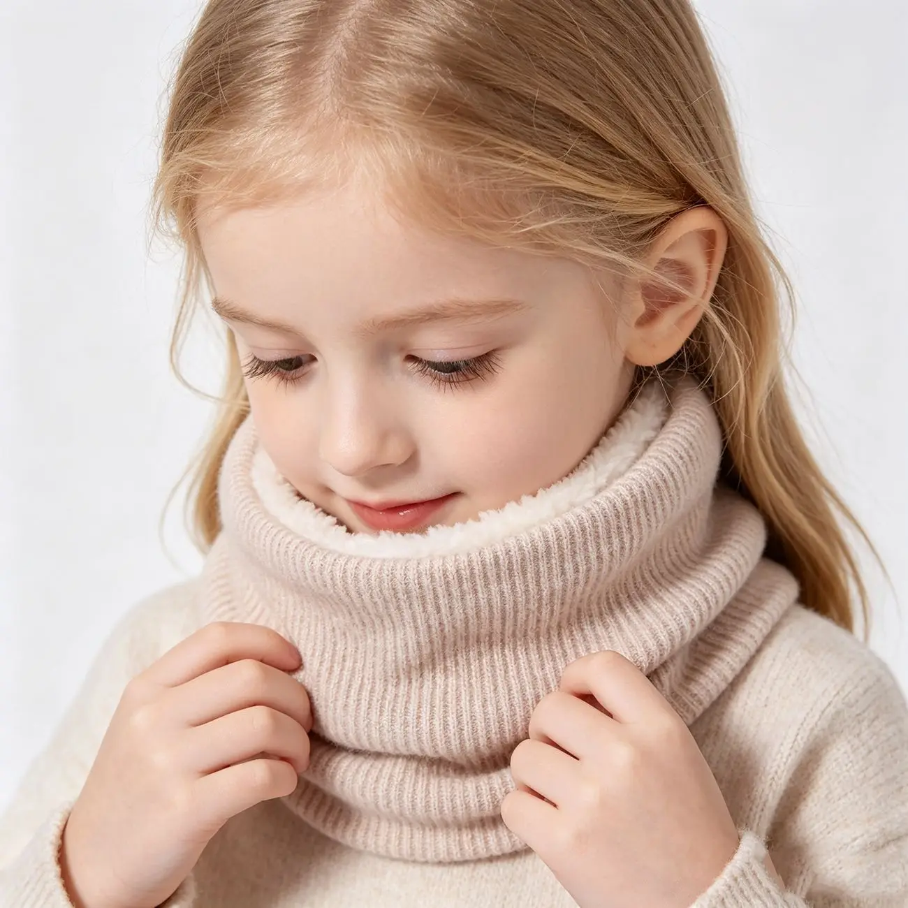3-8Y Autumn and Winter New Children's Scarf Wool Baby Fashion Cold-proof Boys Girls Warm Solid Color Neck Warmer