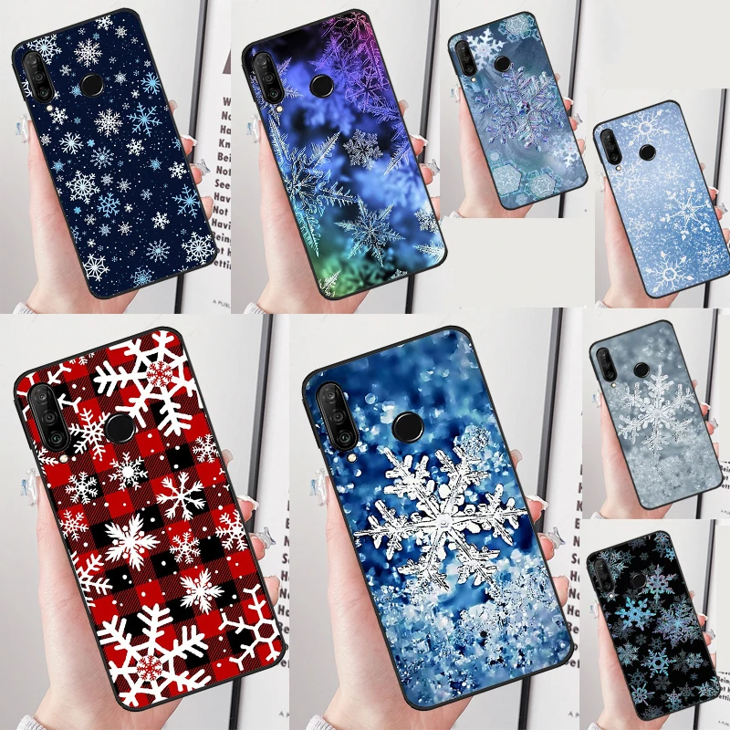 Snow Snowflake Winter Case For Huawei Nova Y60 Y61 Y70 Y90 Nova 11i 8i 3i 5T 9 10 SE P20 P30 P40 Lite Mate 60 Pro