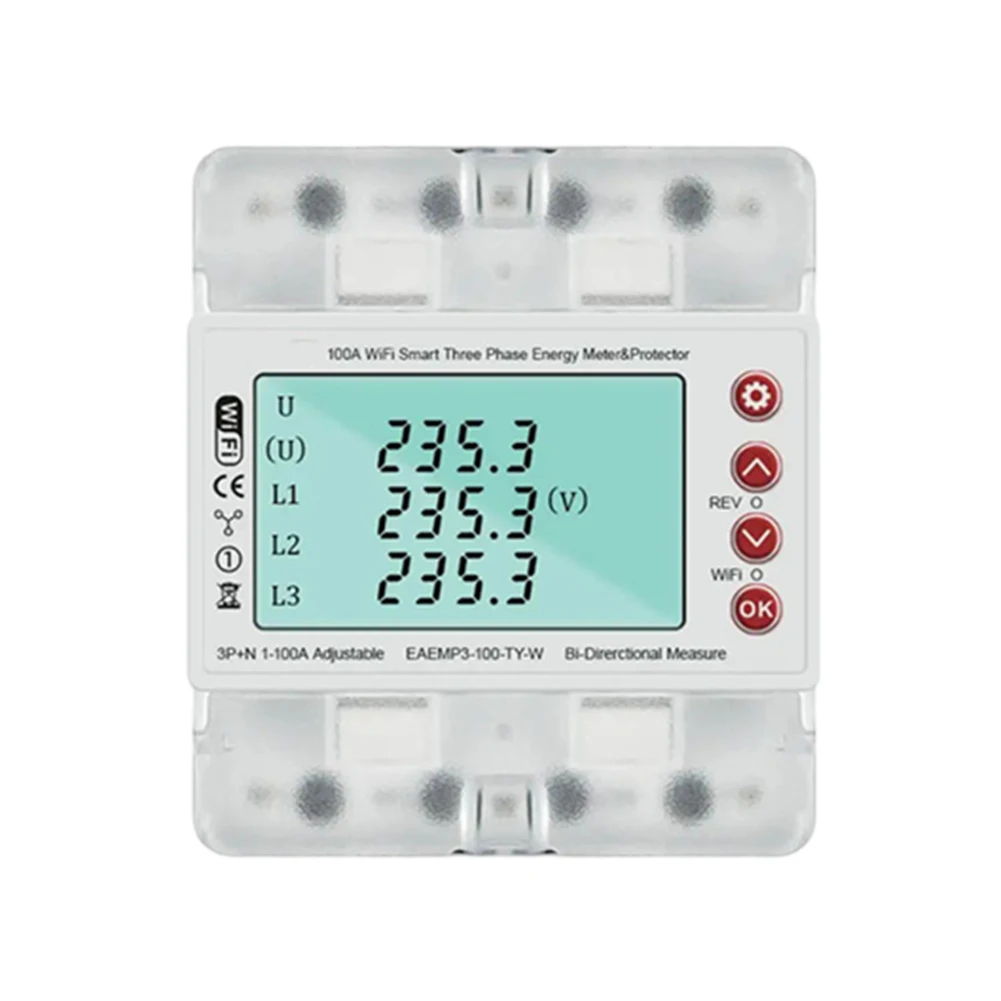 

Advanced For Tuya For WiFi Threephase Meter Overvoltage & Undervoltage Protector Adjustable Voltage Limits ABS Material