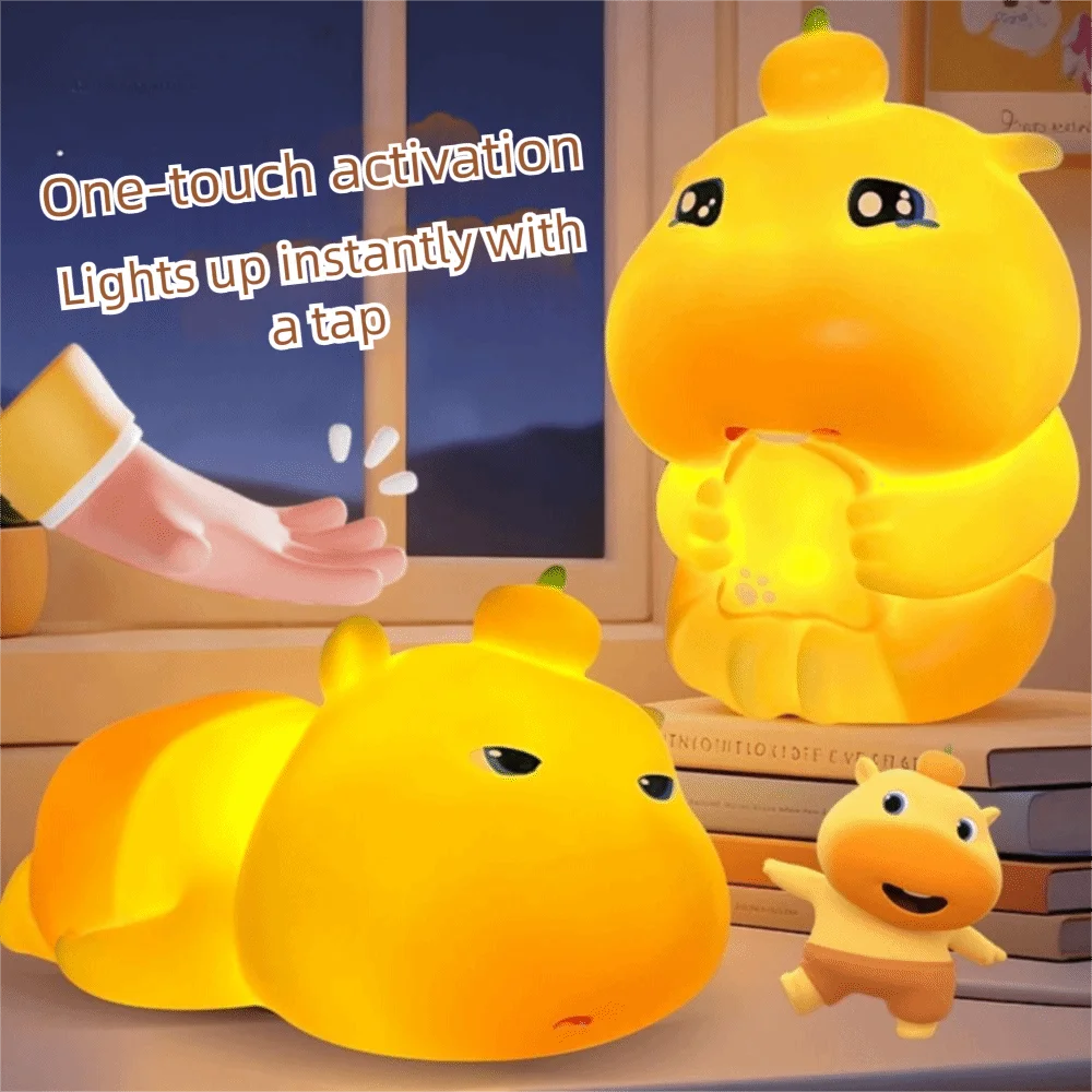 4 Modes Water Dolphin Lulu Night Light Cartoon Touch Sensor LED Cute Tap Light Squeezable Adjustable Brightness