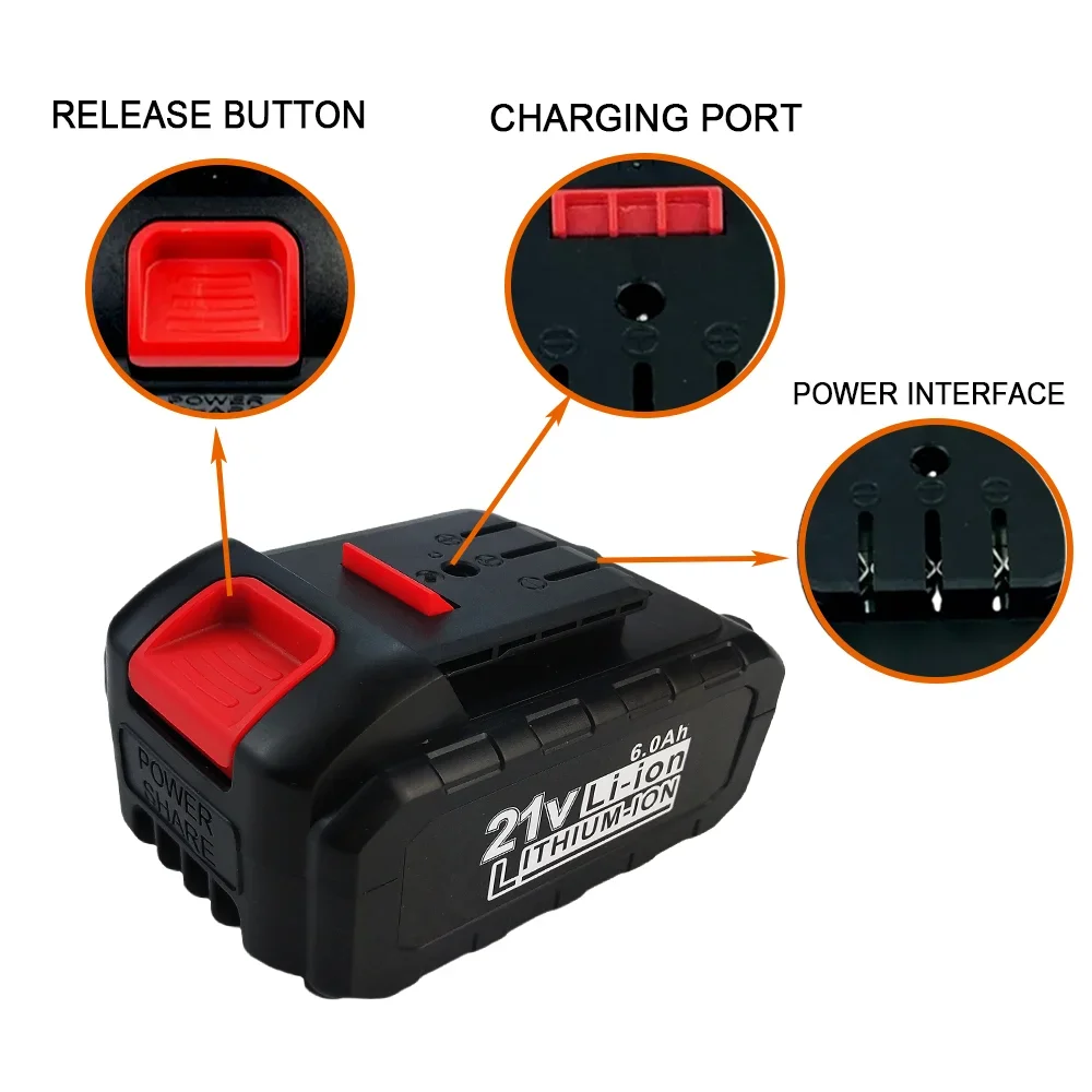 21V 6000mAH  high-power durable lithium battery suitable for Dayi 21V series electric tool