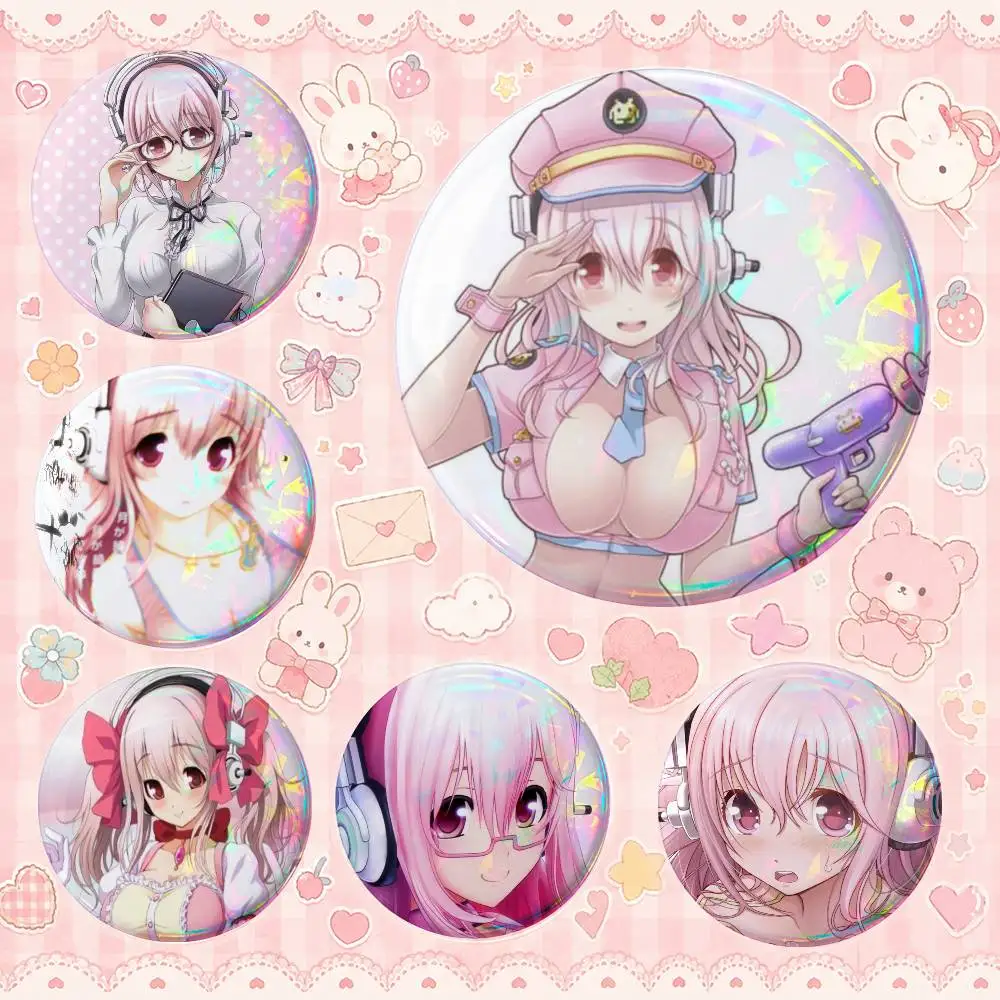 Sos-nicos--O Chan-N Creative Round Button Pins Badge Set Cartoon Anime Movie Music Pattern Brooches For Bags Jackets