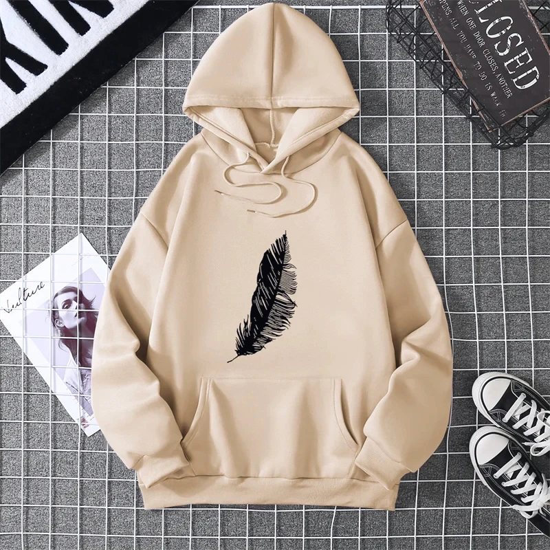 2025 Otoño Invierno Unisex estampado de hojas Sudadera con capucha pareja a juego de manga larga estilo callejero moda mujer Top con capucha