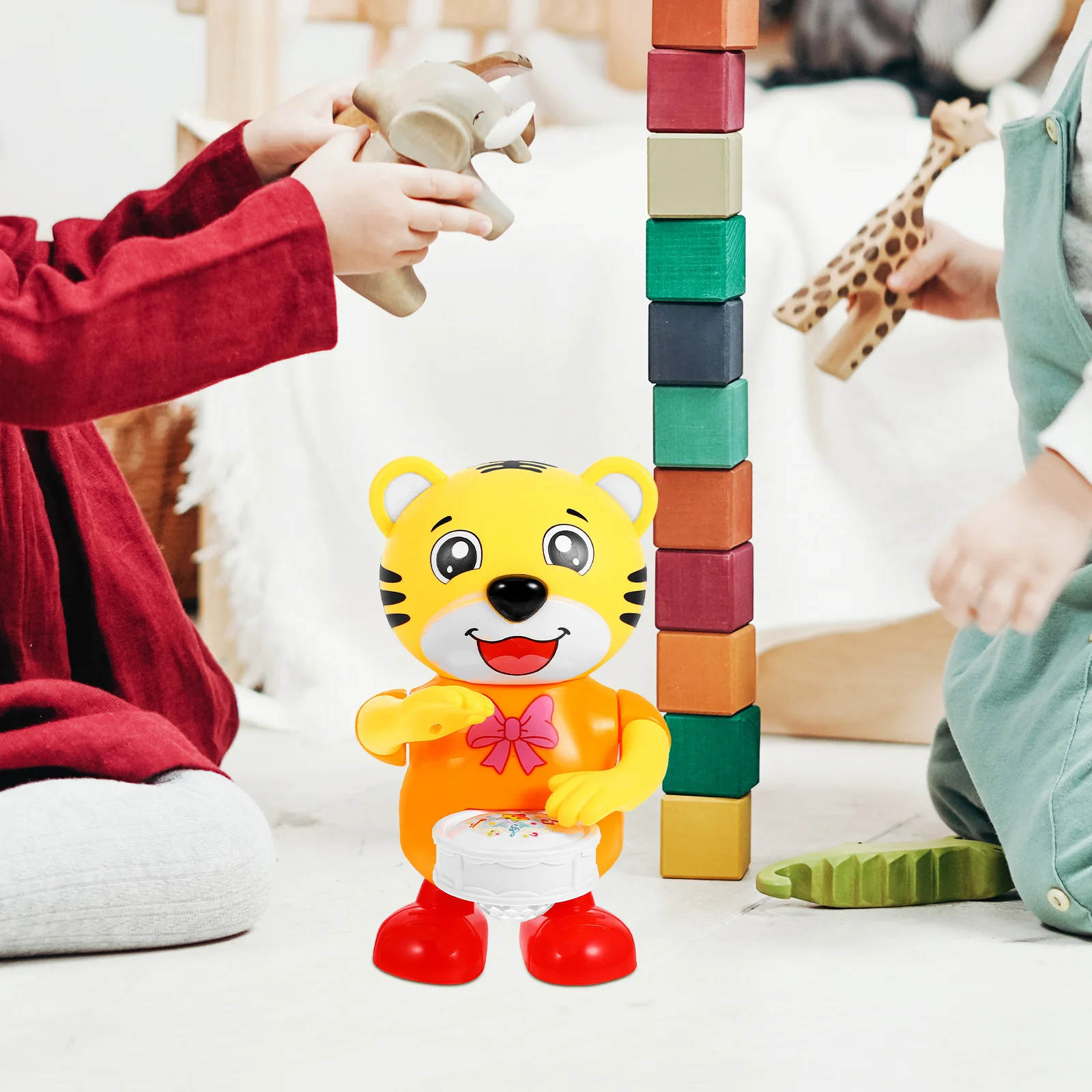 Interactivo para bebés de 0 a 6 meses, canto, batería, aprendizaje Musical, animales, recién nacidos, tiempo de barriga, juego