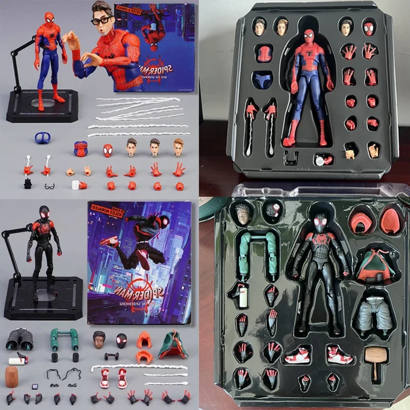 

Sentinel Action Spiderman Miles Morales Action Figure Model Spider-Man Into the Spider Verse Peter Parker Miles Figurine Toys