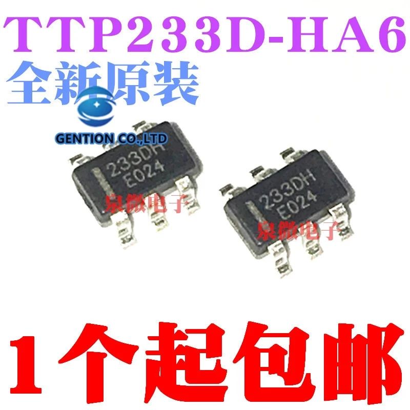 10PCS TTP233D-HA6 TTP233D prints 233 dh single button touch detection chip SOT23-6 in stock 100% new and original