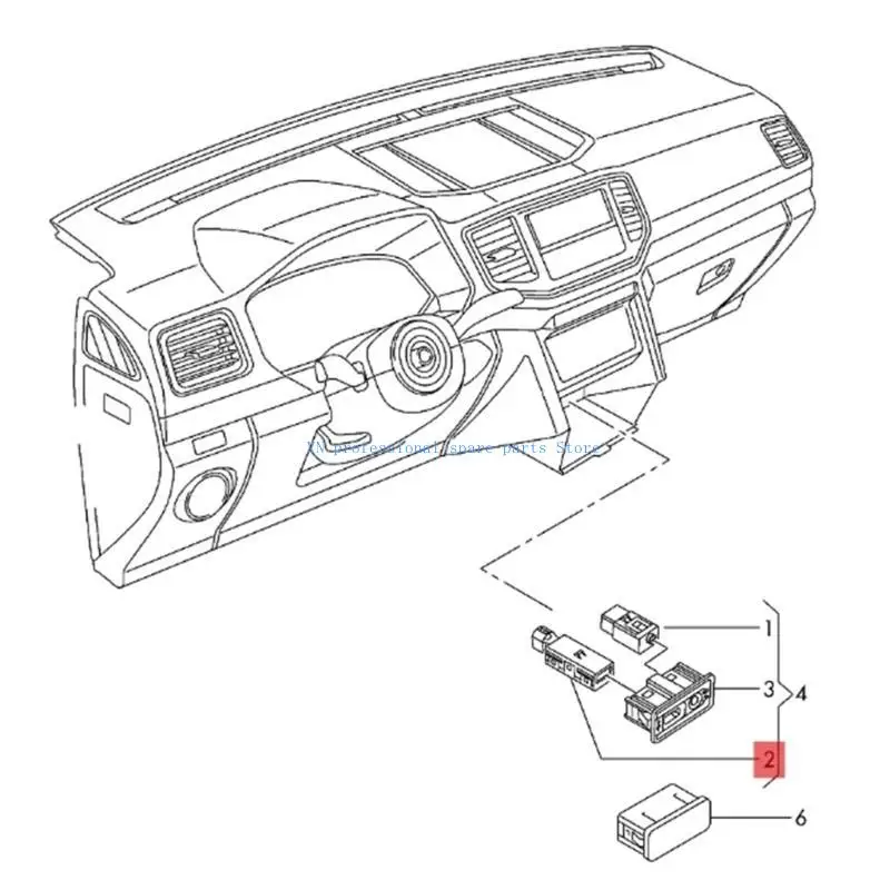 

Удобный для пользователя порт 41XA для вспомогательных переключателей USB, предназначенный для Golf 7, упрощает установку и