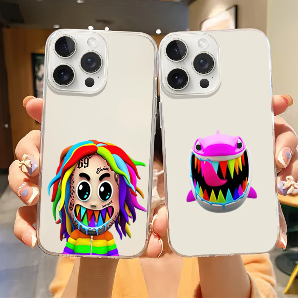 Rapper T-Tekashi 6-6ix9ine Phone Case for iPhone 12 11 13 14 15 16 Max Pro Plus Transparent Soft Shell