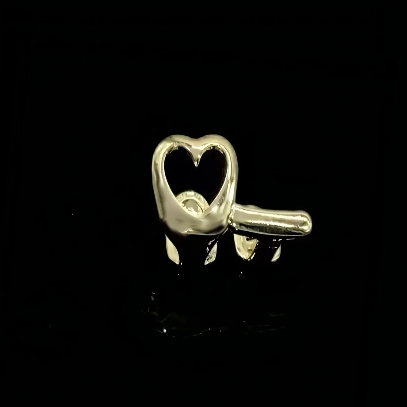 

Hip Hop Single Hollow Heart Tooth Caps For Women Men Jewelry Y2K Punk Horizontal Bar Teeth Grillz Braces Dental Grills
