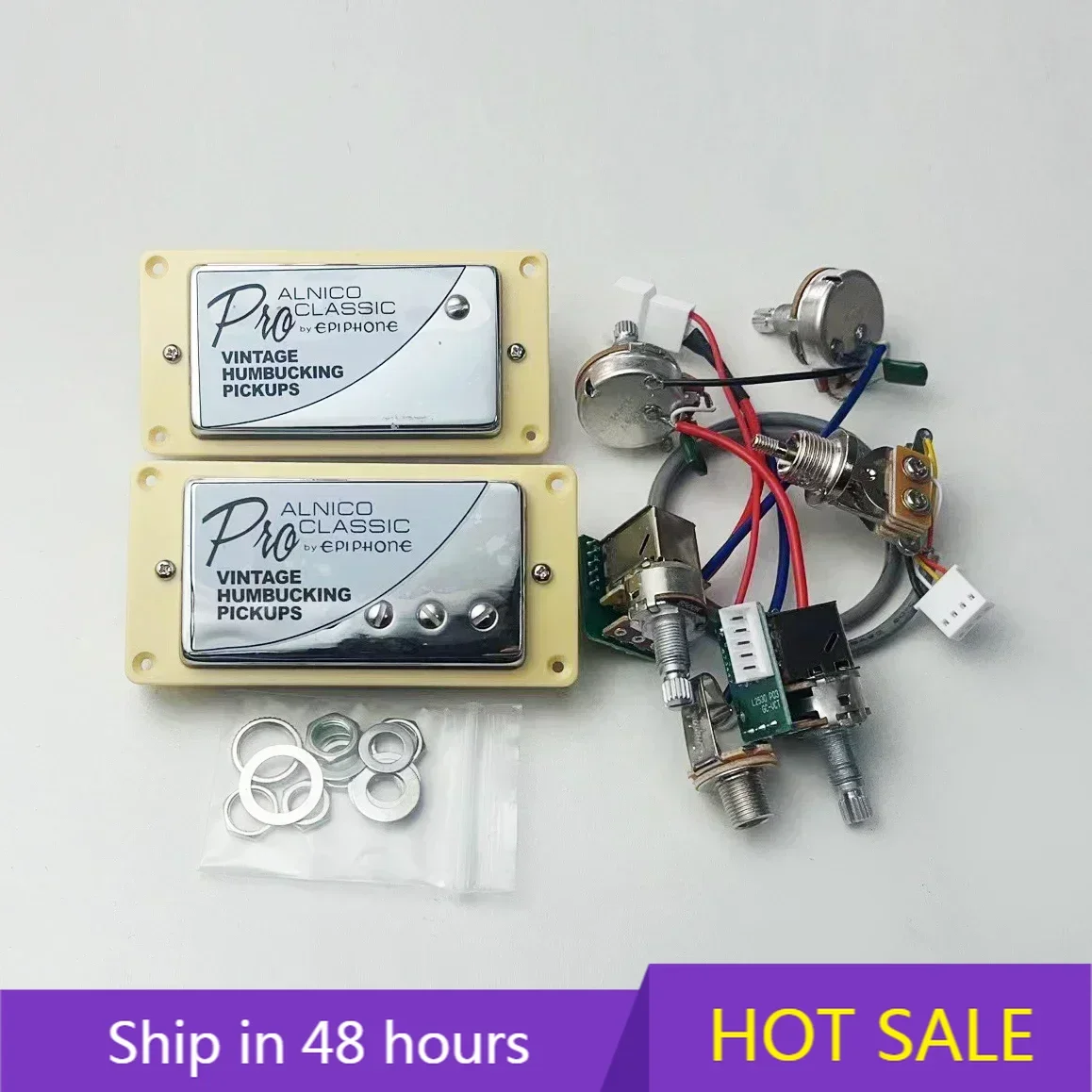 

Standard Classic Alnico Bucker PRO Humbucker Pickups With 2v2t push/pull wiring harness kit