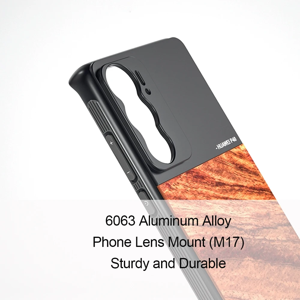 Kase M17 Phone Lens Mount Protective Wooden Case for Huawei P40 Pro / Mate 20 & All 17mm Thread External Smartphone Lens