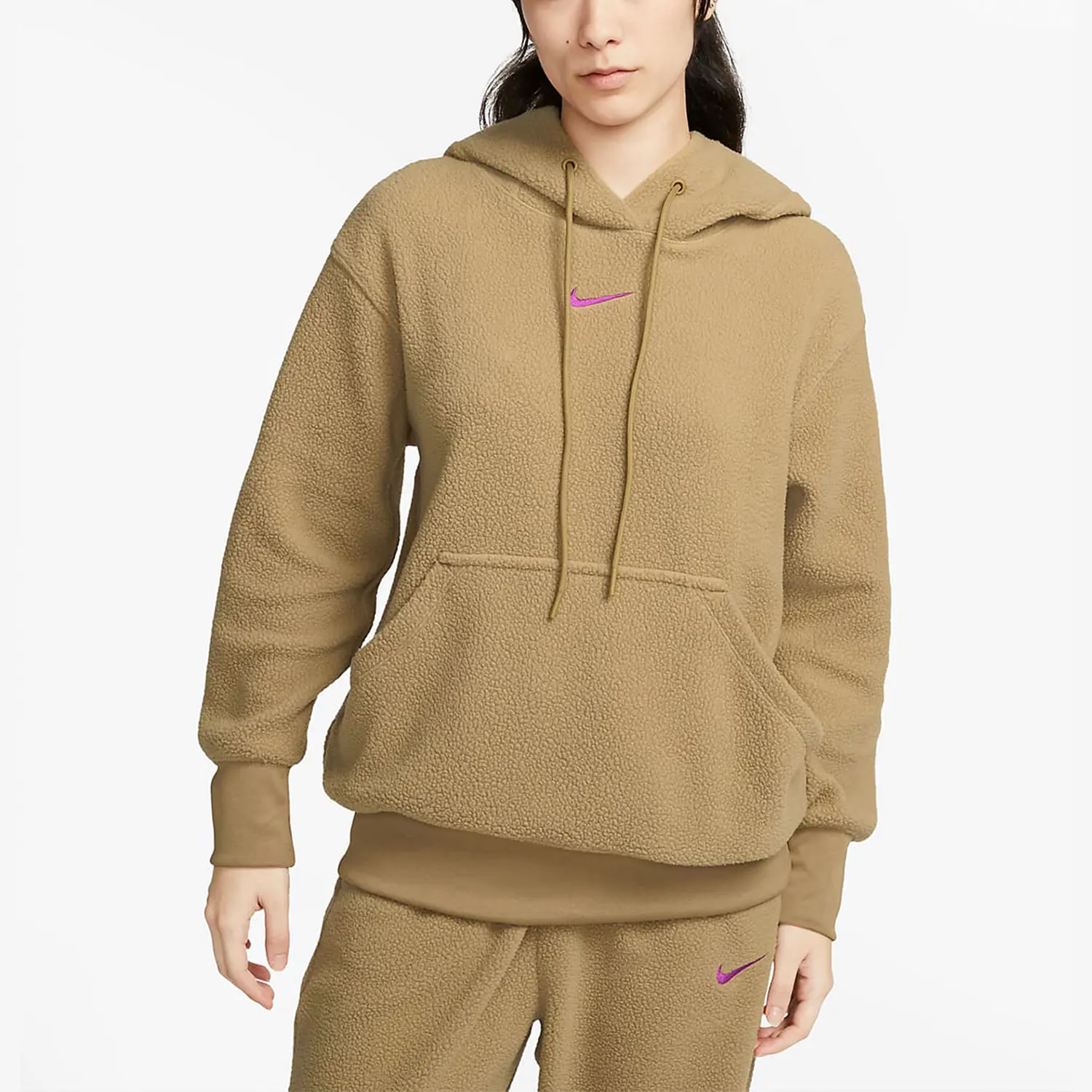 

Nike genuine Winter New Women's Faux-Sherpa Hooded Sweatshirt DQ6841-258