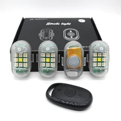2/4pc Magnetic rgb Wireless LED Strobe Lights Remote Control, USB Charging Led Lights anti-collision Led Strobe Warning lights