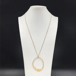 New Fashion Gold Color Irregural Shape Pendant Necklace Earrings Personality Big Drop Vintage Jewelry Set Casual Fashion