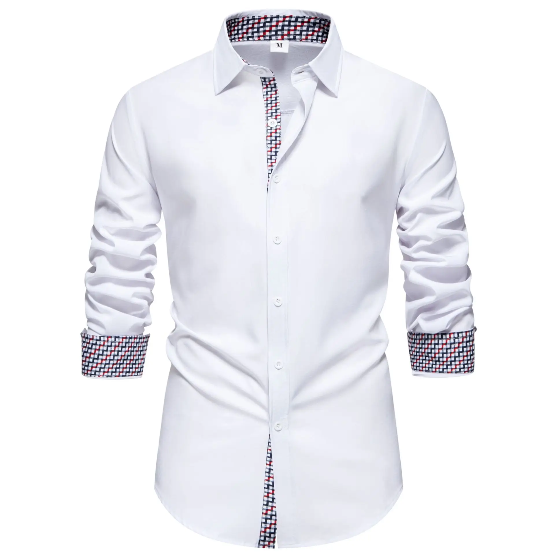 

New Spring Cotton Blend Men's Oxford Shirt Long Sleeve Button Down Shirt Social Buinesss Casual Dress Shirts for Men