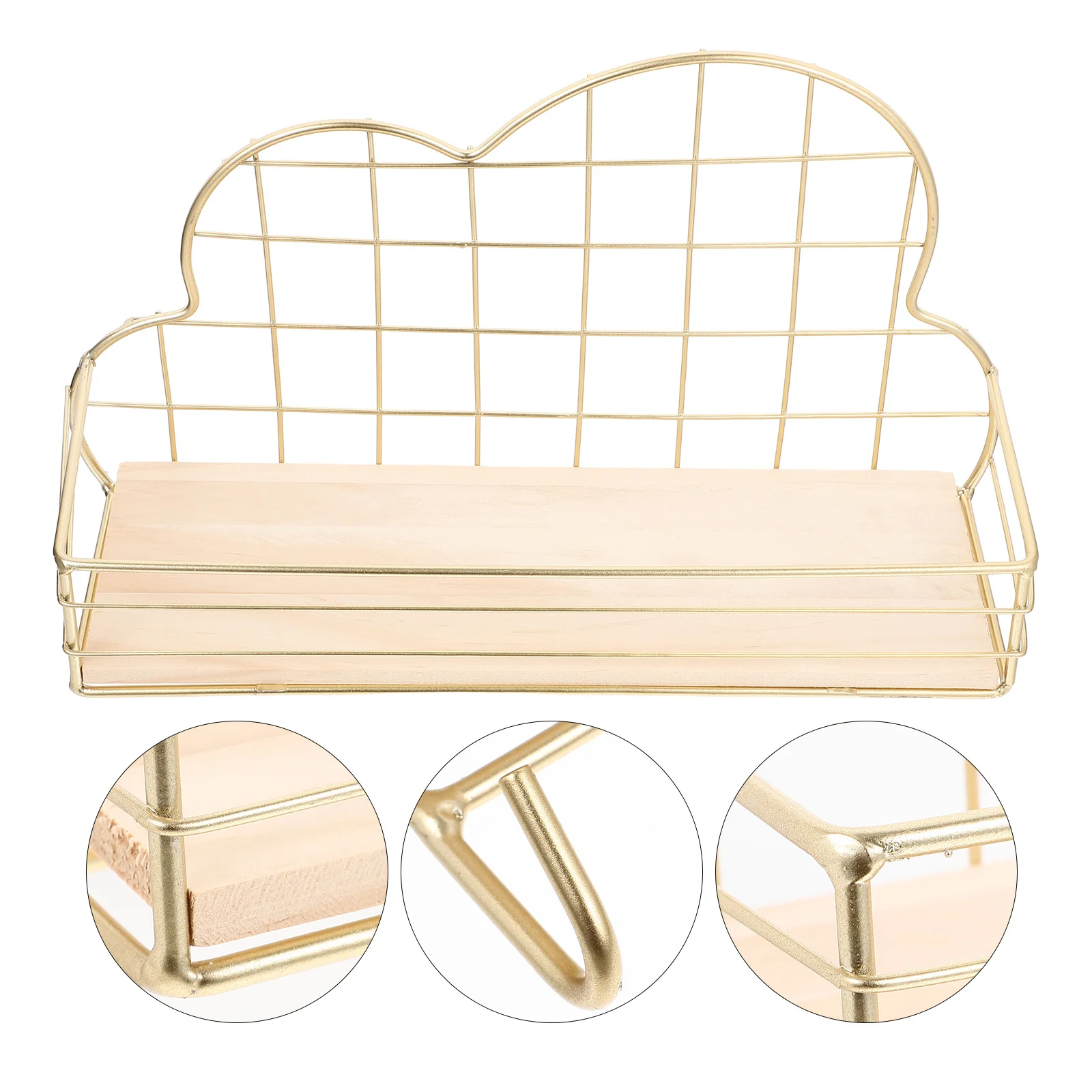 

Cloud Shape Metal Storage Rack -Mounted Shelf Home Decoration Living Room Bedroom Hanging Storage Organizer