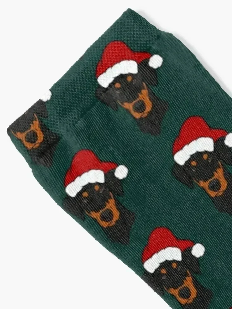 Black and Tan Doberman - Merry Christmas Socks hip hop colored winter moving stockings Girl'S Socks Men's