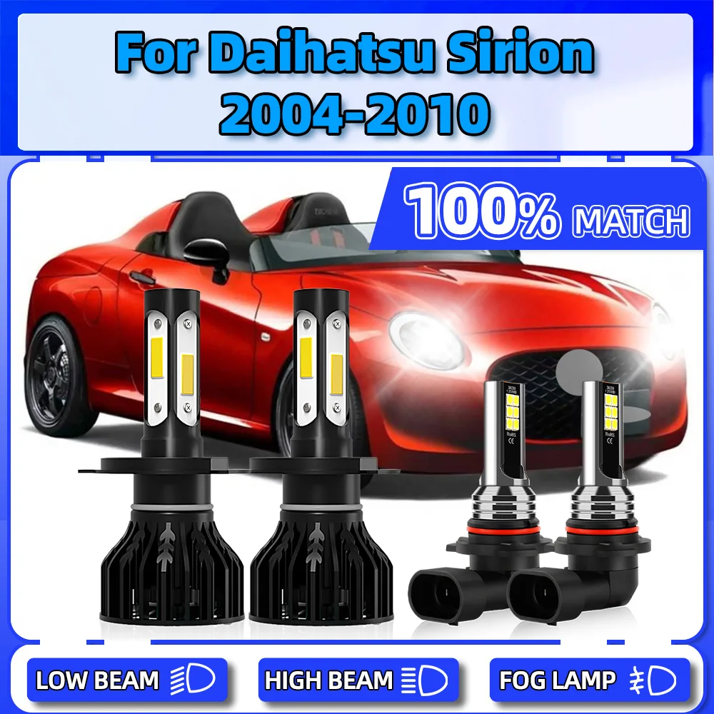 12V LED Headlight Bulbs 240W Turbo Auto Headlamps 6000K Car Fog Lamps For DAIHATSU SIRION 2004 2005 2006 2007 2008 2009 2010