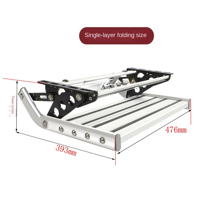 Aluminum Alloy Antiskid RV Caravan Motorhome Manual Folding Pedal Step Telescopic Steps Portable 500mm Camper Accessories