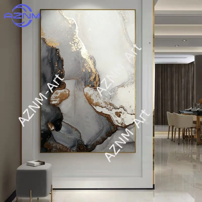 

1PC ，Marble texture abstract high-grade light luxury living room sofa wall paintings porch hotel lobby decorative paintings
