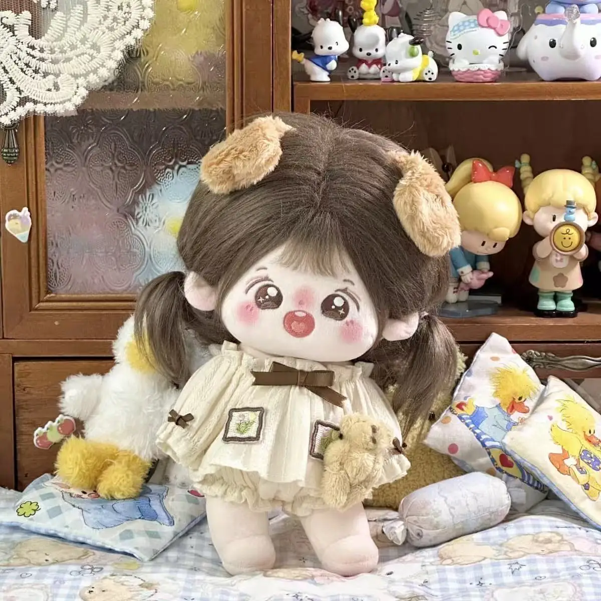 Cute 20cm Plush Doll Hanfu Set Princess Skirt Traditional Chinese Style Outfit Removable Doll Clothes Gift