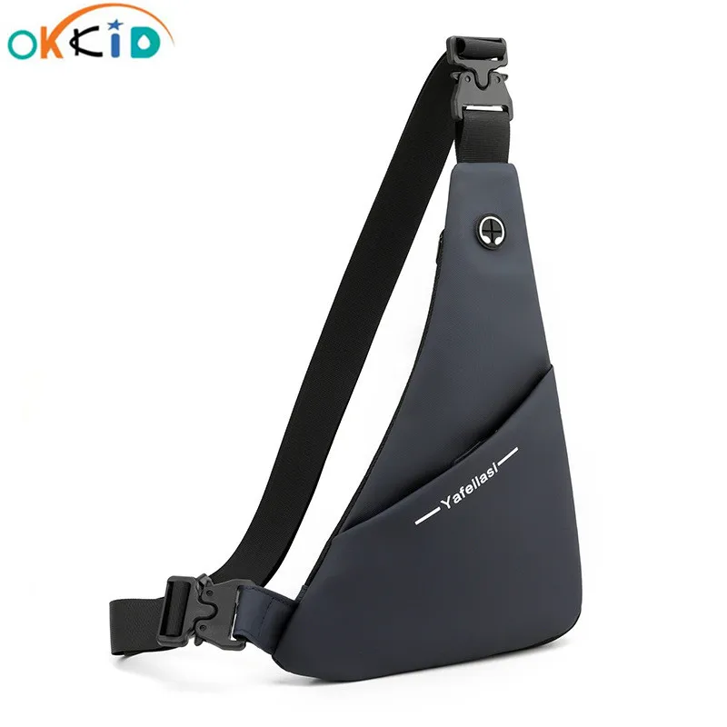 

OKKID small black shoulder bag husband gift mini travel shoulder bags for men sports bags waterproof Mobile phone bag to sling