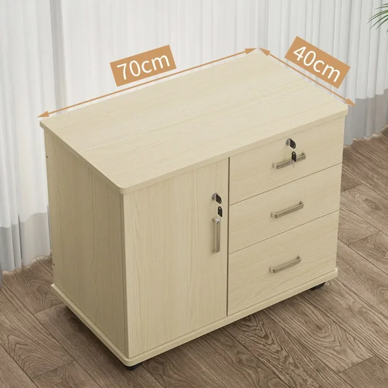 Mobile filing cabinet, low cabinet, office under-desk storage cabinet, multi-layer chest of drawers, solid wood ecological board