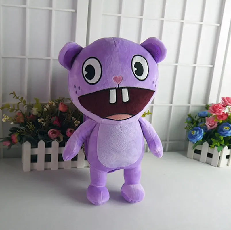 애니메이션 해피 트리 친구 플러시 장난감 HTF Toothy Figure Doll 37cm 채우기 베개 만화 코스프레 선물용
