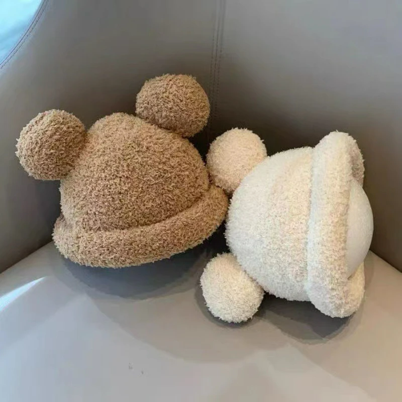 Baby Hat Ins Cartoon Mickey Hat with Cute Bear Ears Plush Hat Korean Style Trendy Warm Hat for Infants and Toddlers
