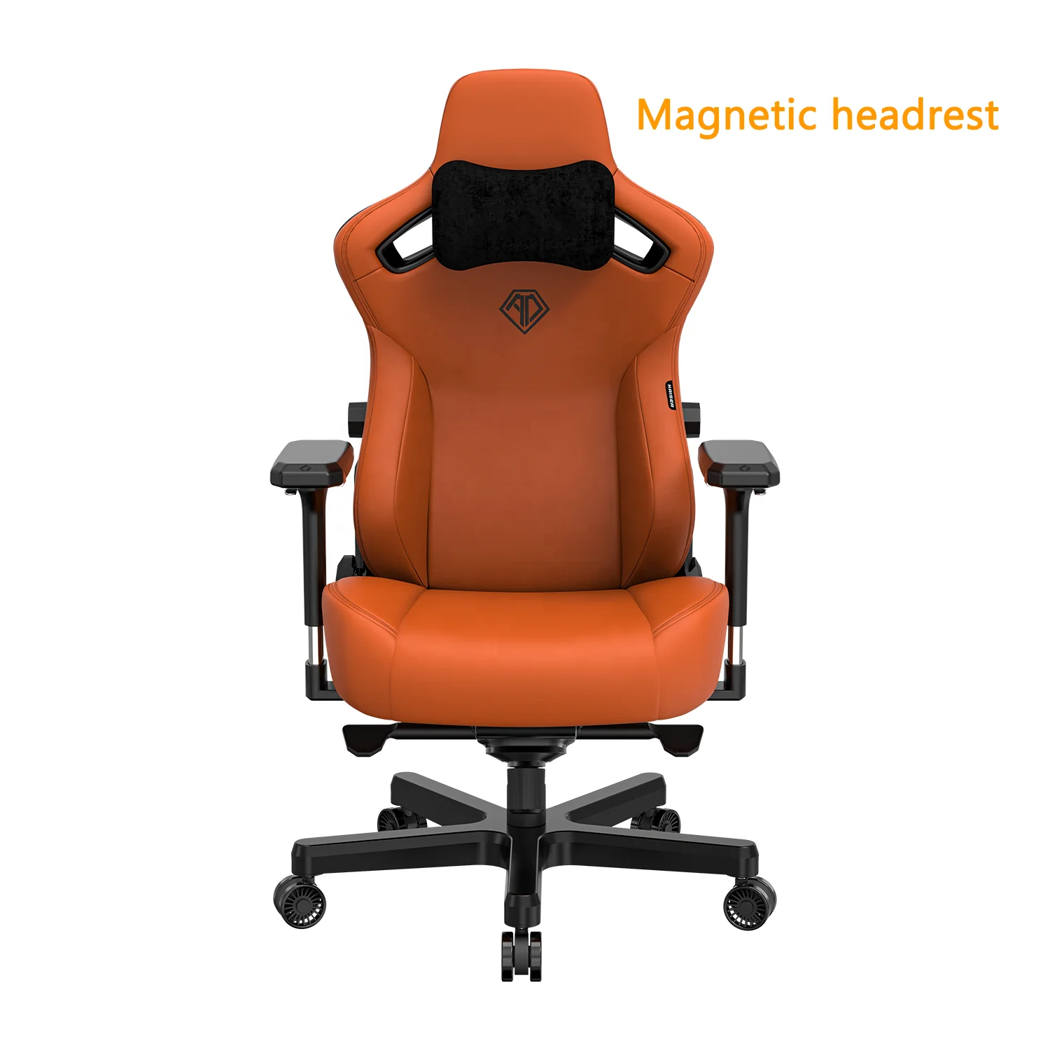 Blaze Orange Modern High Back Tall Ribbed PU Leather Swivel Tilt Adjustable Executive Office Chair Gaming Chair for Tall Adults