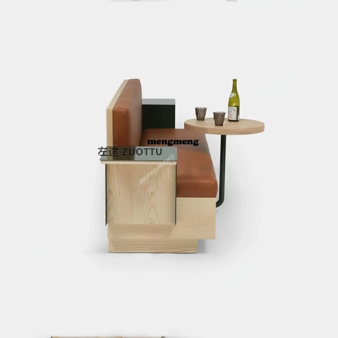C178 Hot sales Simple style card seat sofa wooden with edge few designer engineering bench shopping mall clubhouse public area r