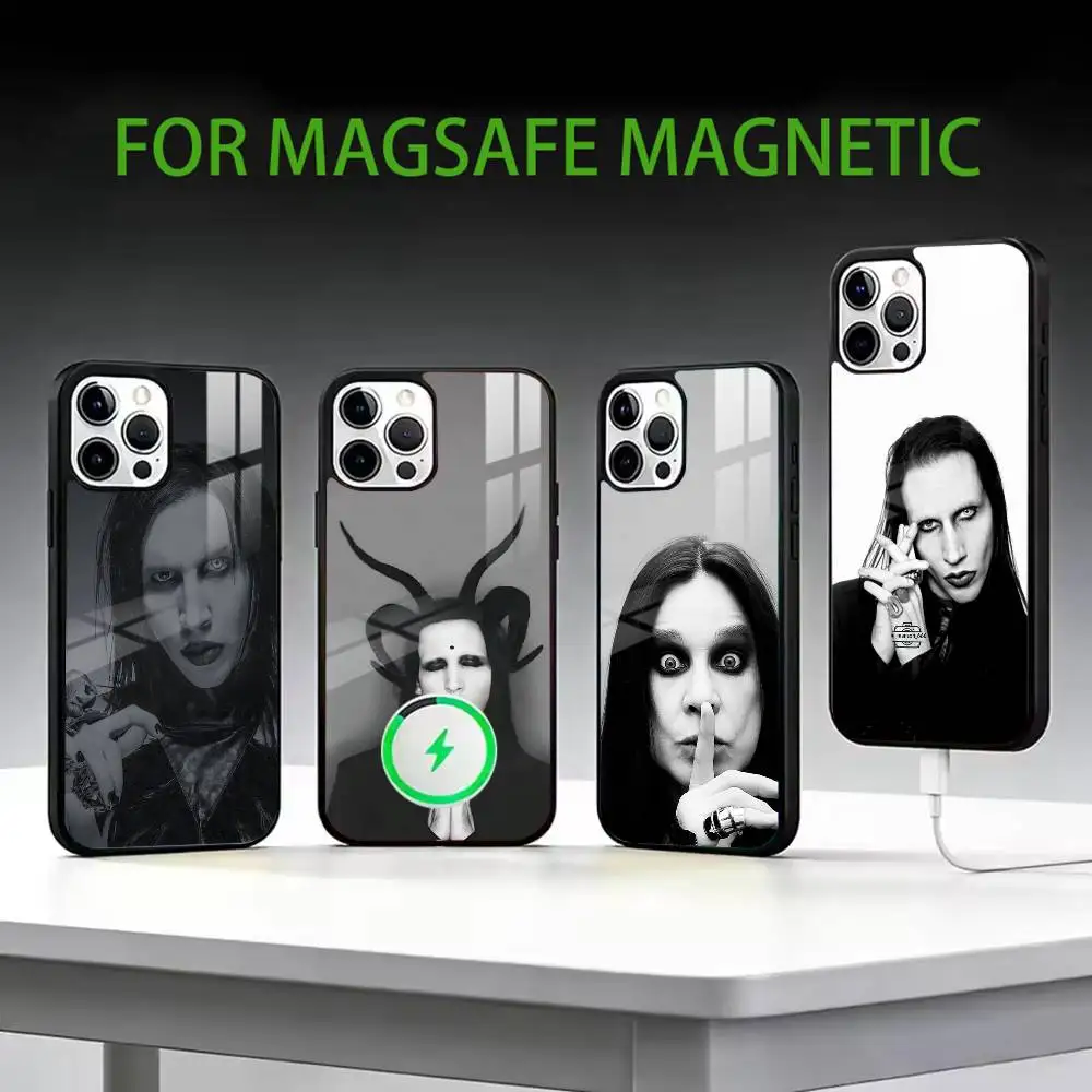 

Marilyn s-Singer Manson Phone Case For iPhone17,16,15,14,13,12,11 Plus,Pro Max Magnetic For Magsafe Wireless Charging