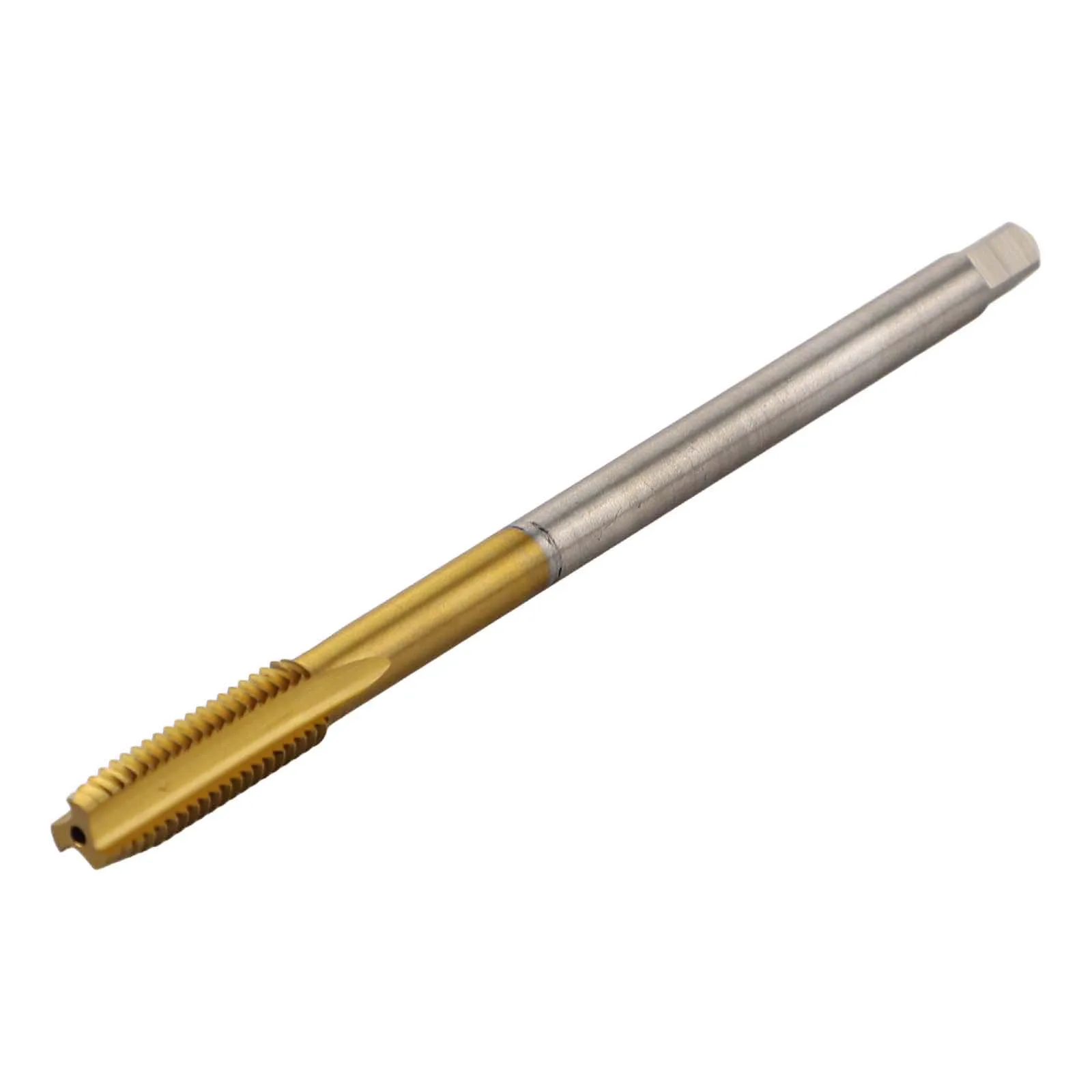 

1pc Metric Thread Tap M8x1.25 120mm Long Ti-Coated High Speed Steel Straight Flute Thread Tap For Machining Through Holes