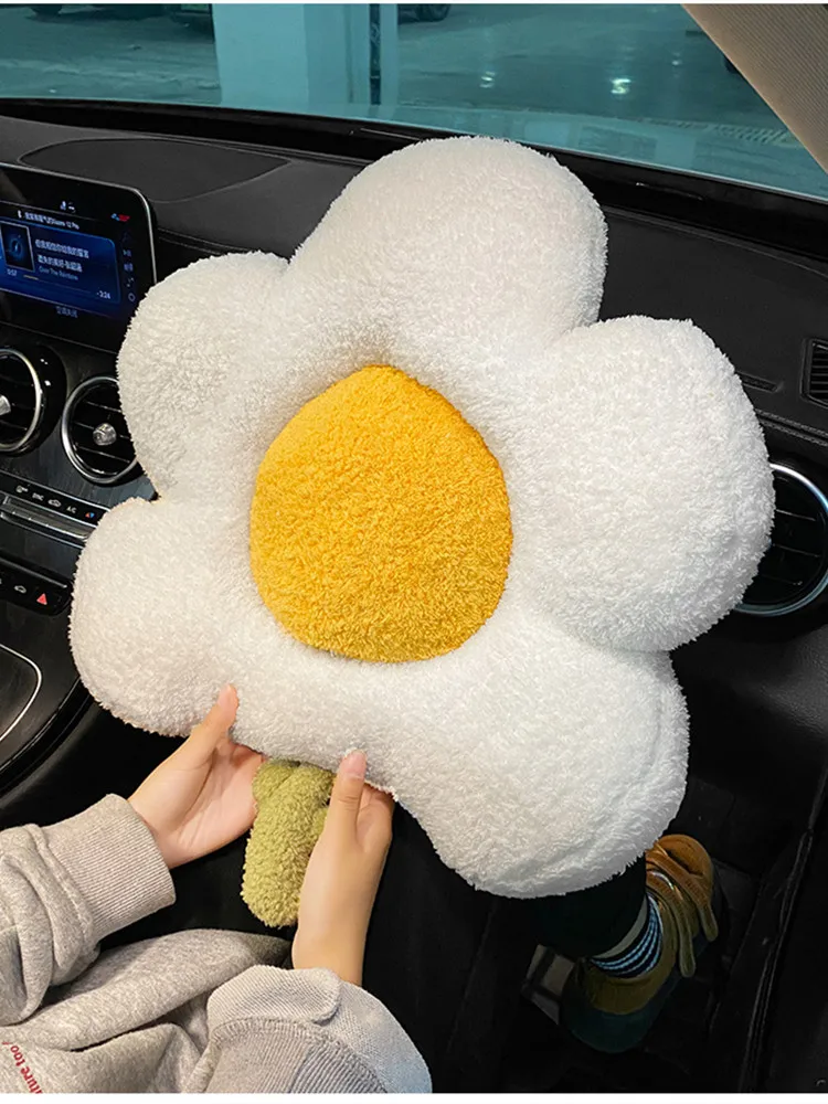 New Arrival Cartoon Flower Lumbar Cushion Cute Flower Multifunctional Driver Back Cushion Car Seat Cushion Throw Pillow