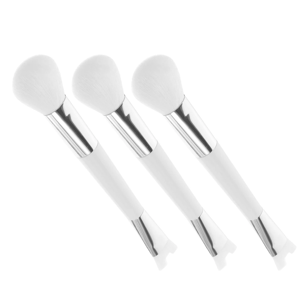 

3Pcs Makeup Brushes for Women Dual Ended Blush Brush Soft Bristles U Shaped Nose Contour Highlight Nose Contouring Brush