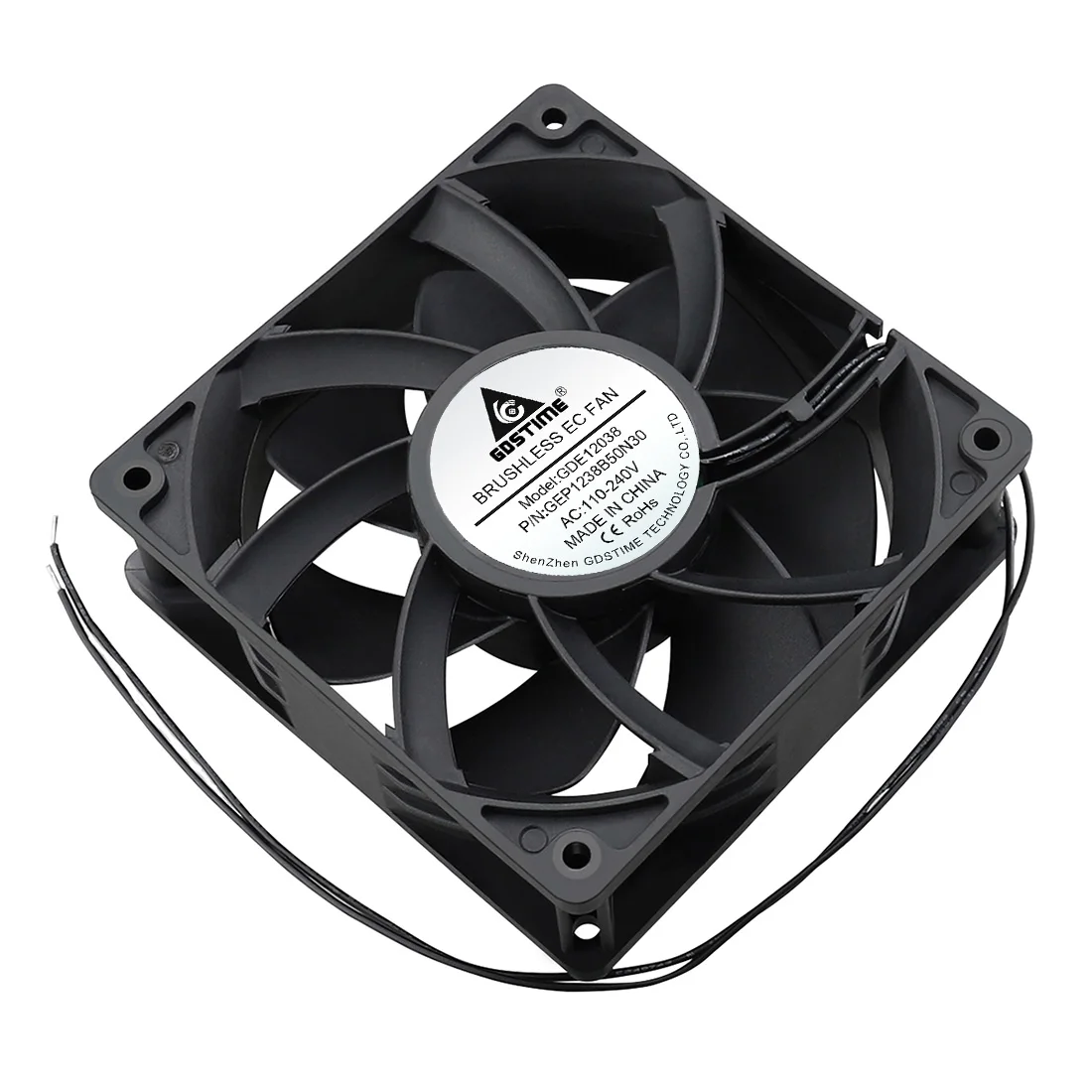 Gdstime 120×120×38mm Dual Ball EC Fan AC 110V 120V 220V 240V High Speed Cooler 12cm Big Air Flow Radiator Industrial Chassis Fan