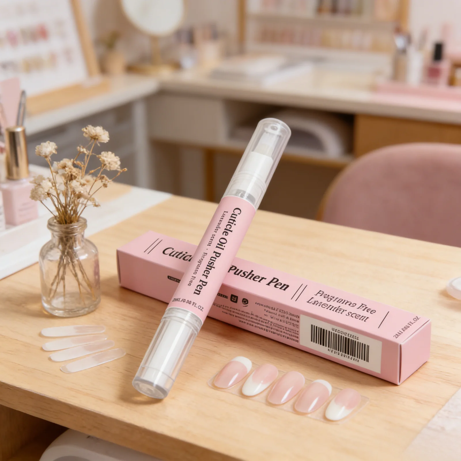 

Nail Cuticle Oil Pen Lavender Nail Strengthener and Growth Revitalizing Soften Jojoba Seed Oil Panthenol Cuticle Oil Pusher Pen